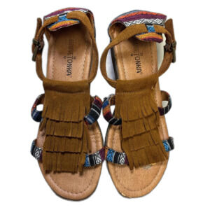 Minnetonka Women's 7 Multi-color Leather Fringe Sandals